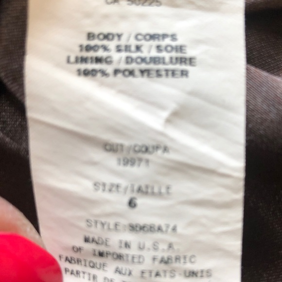 ABS COLLECTION Espresso & white 100% Silk Dress - Picture 8 of 8